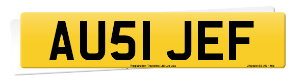 Registration number AU51 JEF